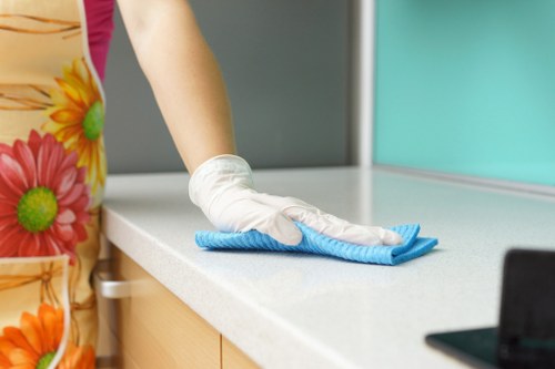 Carpet cleaning professional preparing equipment for a service appointment