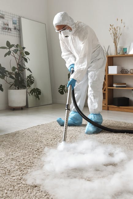 Close-up of a vacuum cleaner head being used to deep clean a patterned area rug in a residential living space. The vacuum attachment is black with a small control switch on top, positioned on the flor